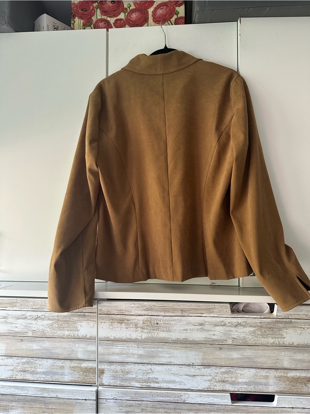 🤎 R&K Originals Brown Faux Suede Blazer Jacket Size 14 - Picture 2 of 7